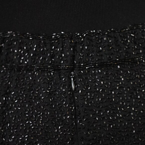 Full Beaded SAKS FIFTH AVENUE Black long black Slit MAXI skirt - Picture 10 of 11